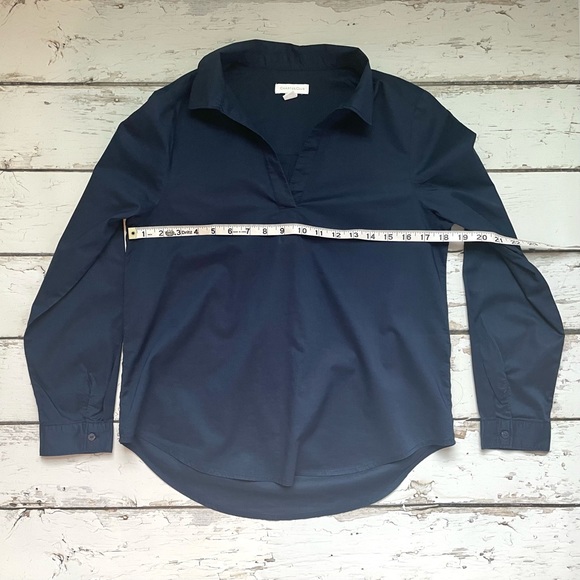 Charter Club Pull-on V-neck Blouse in Navy - Picture 4 of 8